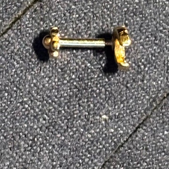 Maria Tash Diamond Moon Threaded Stud Earring 18K Yellow Gold 4.5mm - Picture 6 of 8